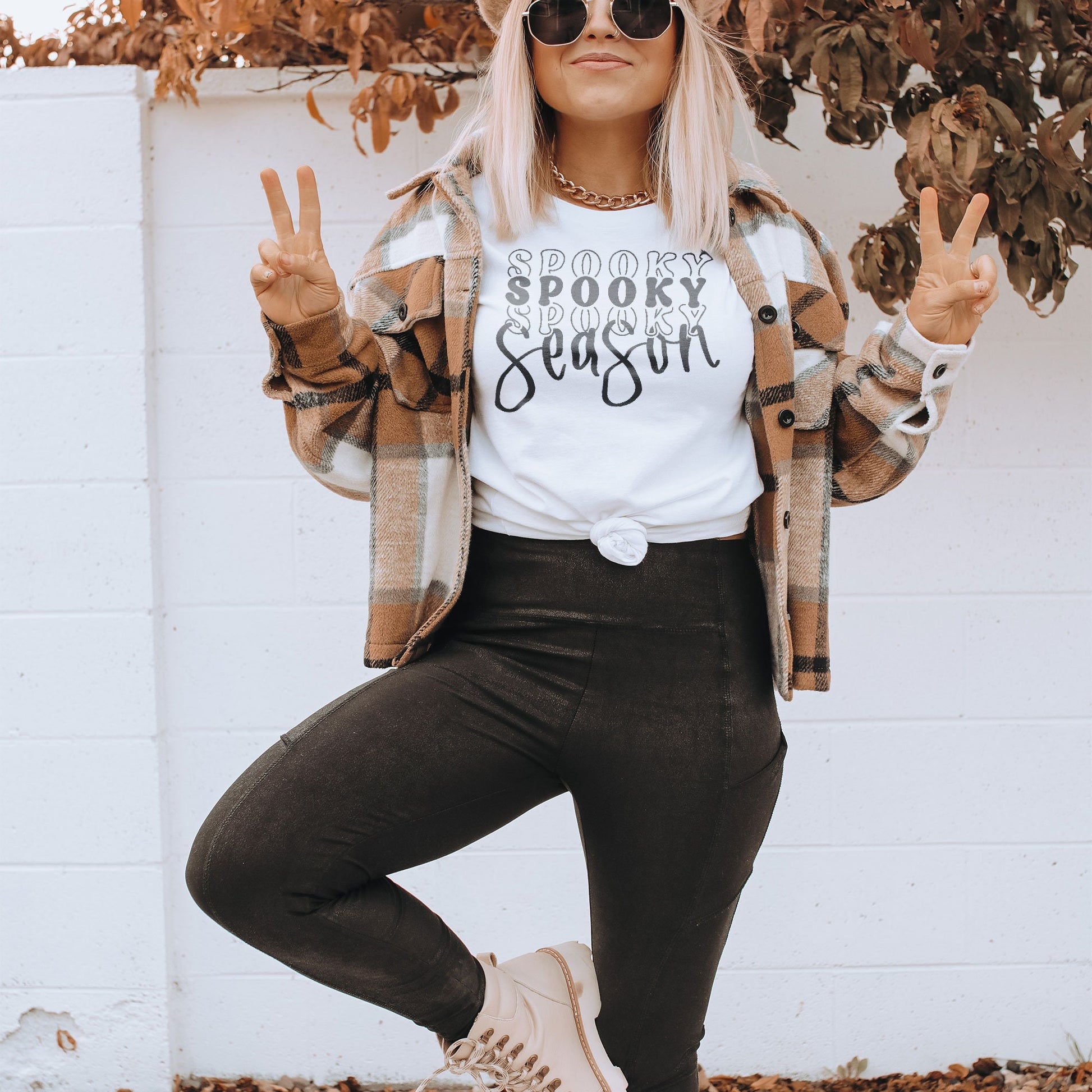 Spooky Season Single Color Sublimation Design PNG Digital Download Printable Halloween Stay Spooky Retro Groovy Pumpkin Vibes Mama