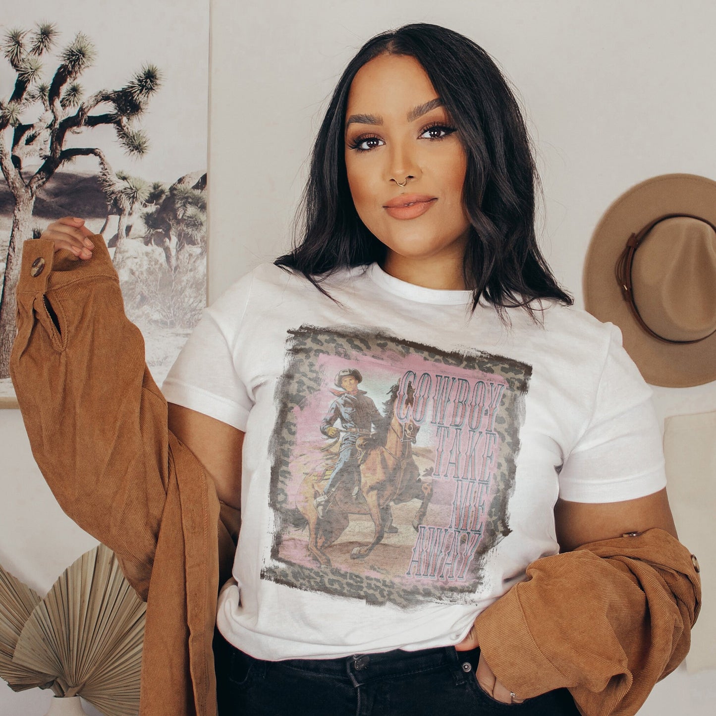 Cowboy Take Me Away Sublimation Design PNG Digital Download Printable Cowboy Western Country Southern Cow Print Leopard Vintage Retro Rodeo