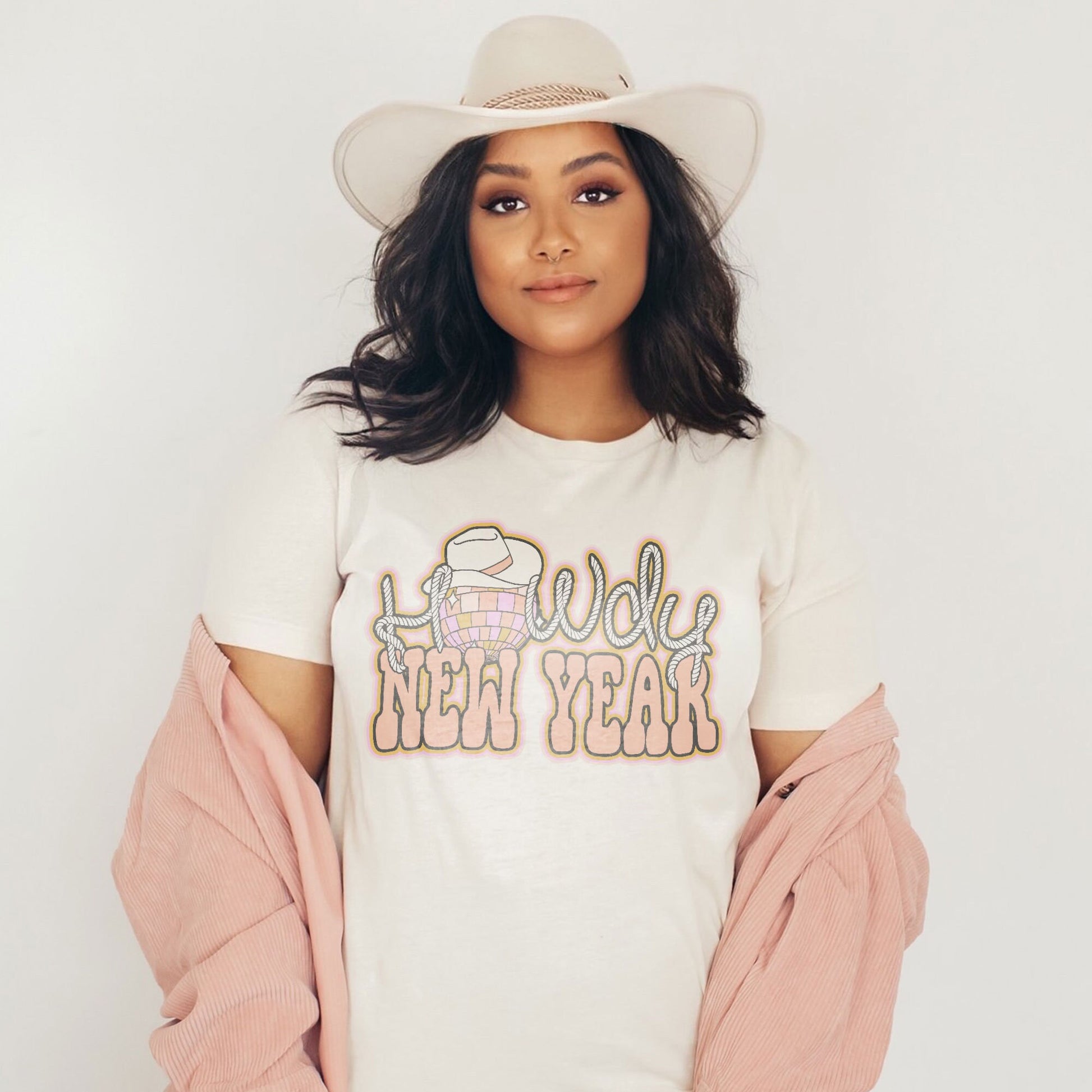 Howdy New Year Sublimation Design PNG Digital Download Printable Happy New Year Country Disco Ball Cowgirl Hat Retro Western Southern 2023