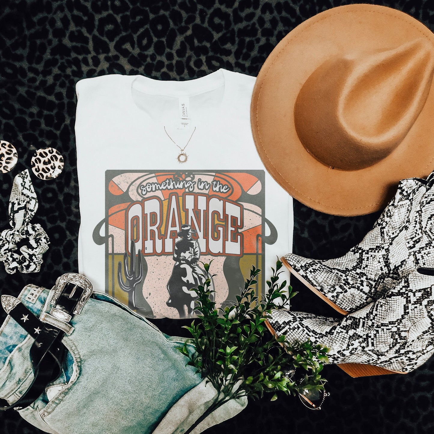 Something In the Orange Sublimation Design PNG Digital Download Printable Western Desert Country Trendy Cowboy Hippie Cactus Retro Groovy