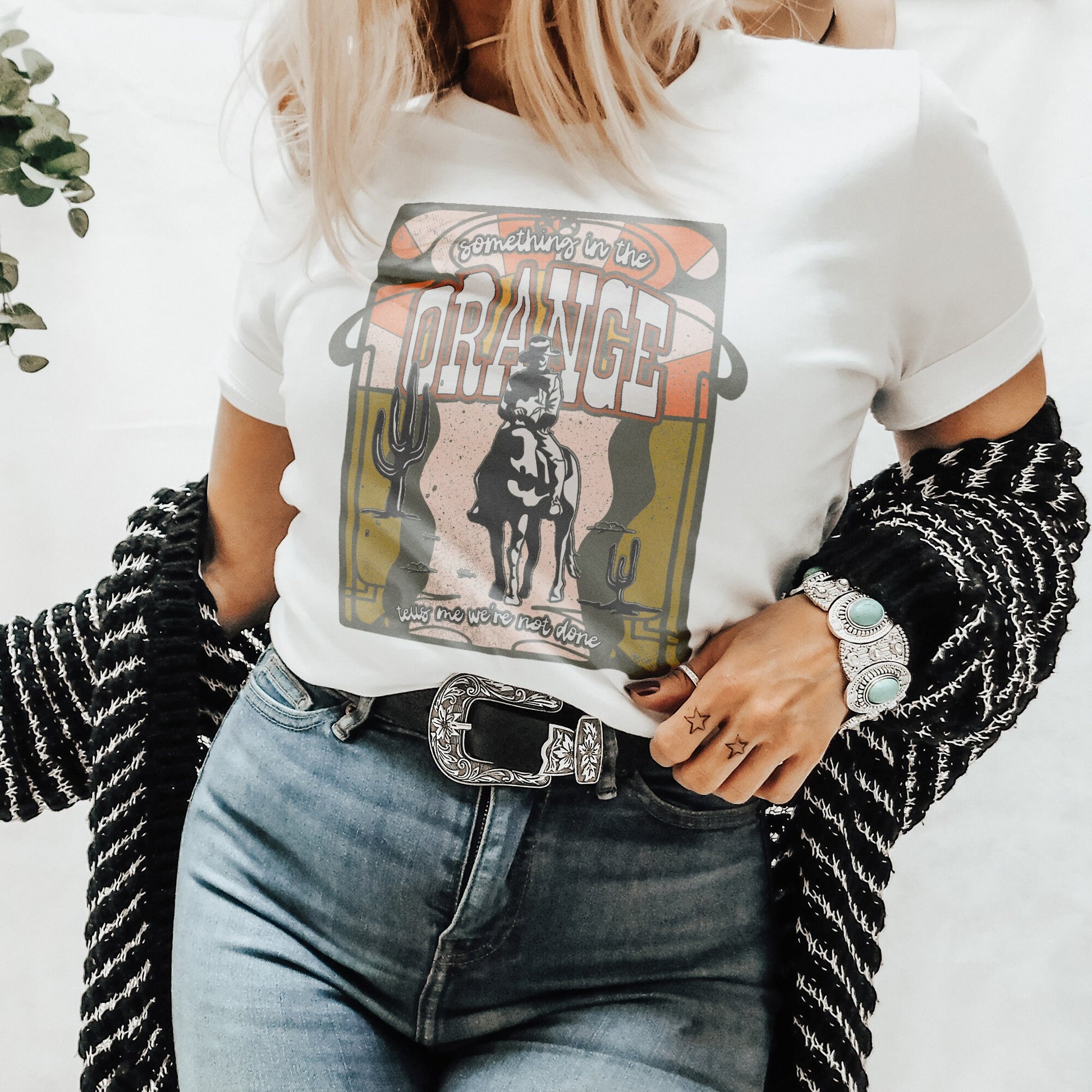 Something In the Orange Sublimation Design PNG Digital Download Printable Western Desert Country Trendy Cowboy Hippie Cactus Retro Groovy