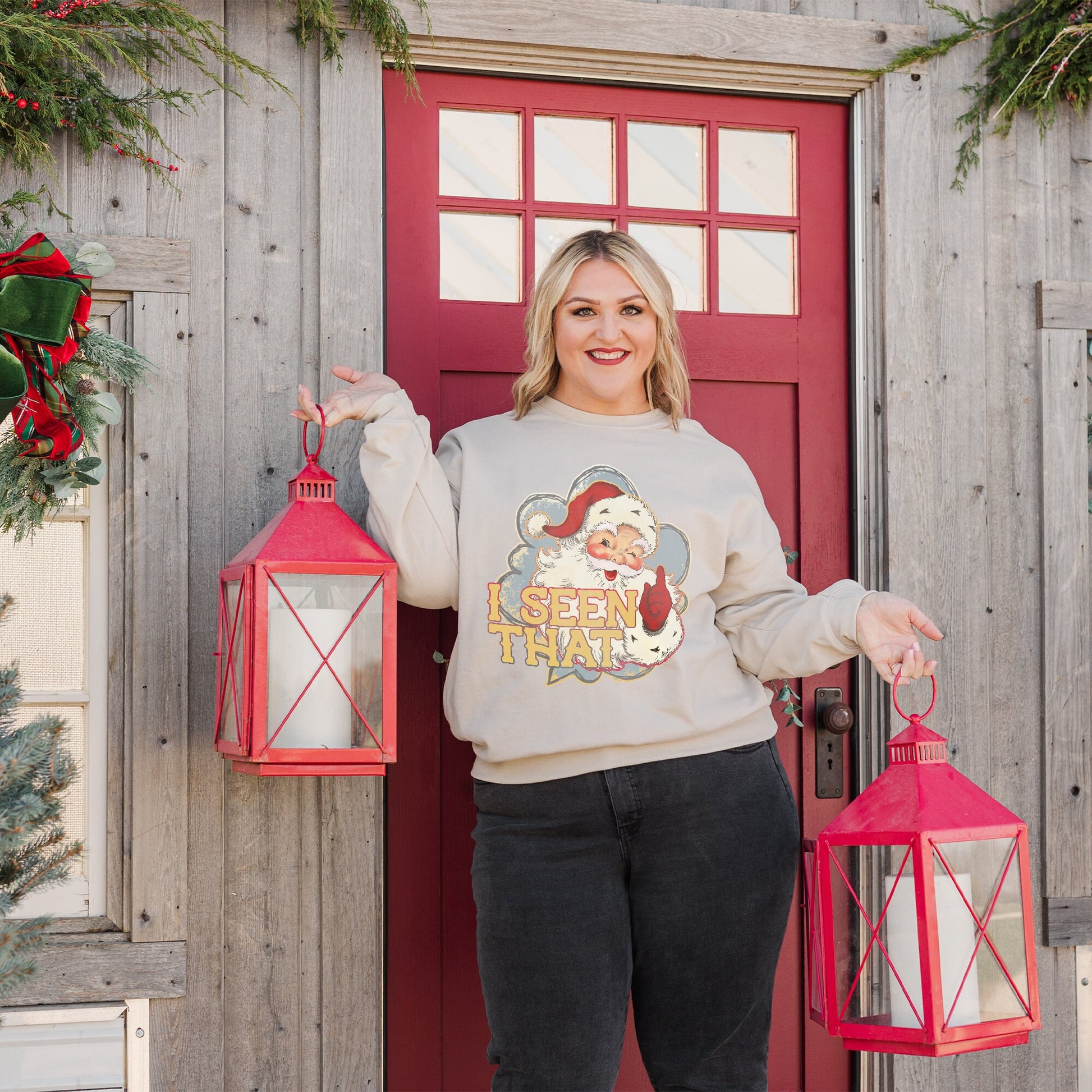 I Seen That Santa Sublimation Design PNG Digital Download Printable Retro Vintage Kids Christmas Spirit Santa Claus Winter Holiday Elf