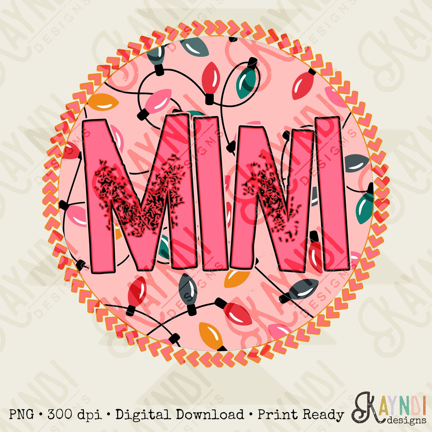 Mini Christmas Lights Sublimation Design PNG Digital Download Printable Leopard Mothers Mini Matching Winter Pink Mom Momma Bright