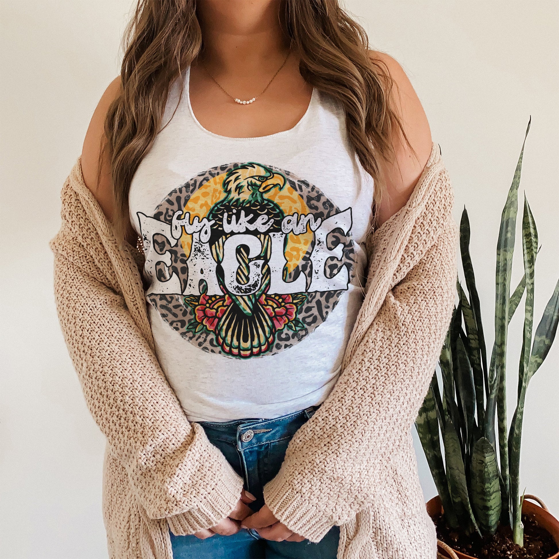 Fly Like an Eagle Sublimation Design PNG Digital Download Printable Retro Vintage Leopard 90s Music Band Rock Grunge Tattoo Bird 80s