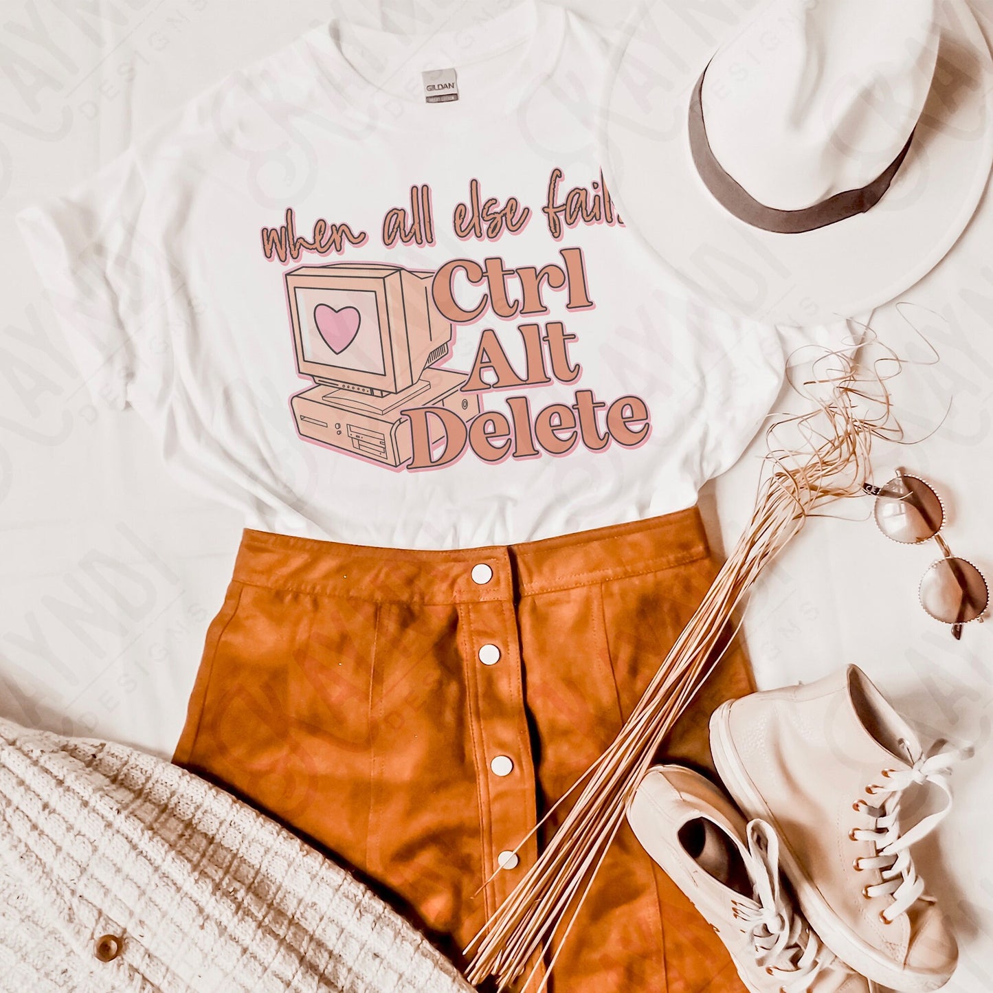 When All Else Fails Ctrl Alt Delete | Retro Sublimation Design PNG Digital Download Printable