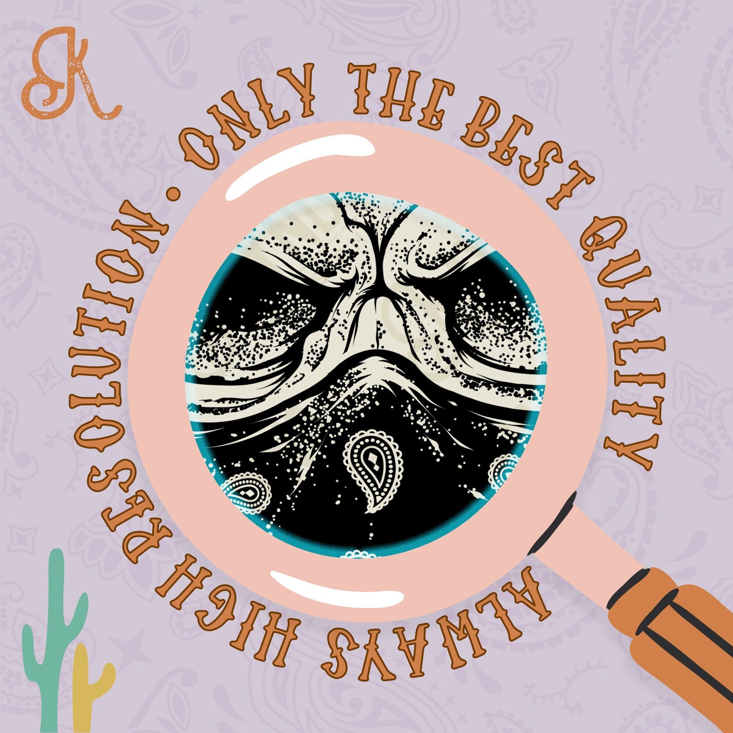 Desert Drifter Matching Pocket Included Single Color Sublimation Design PNG Digital Download Printable Cactus Cowboy Skull Bandana Western