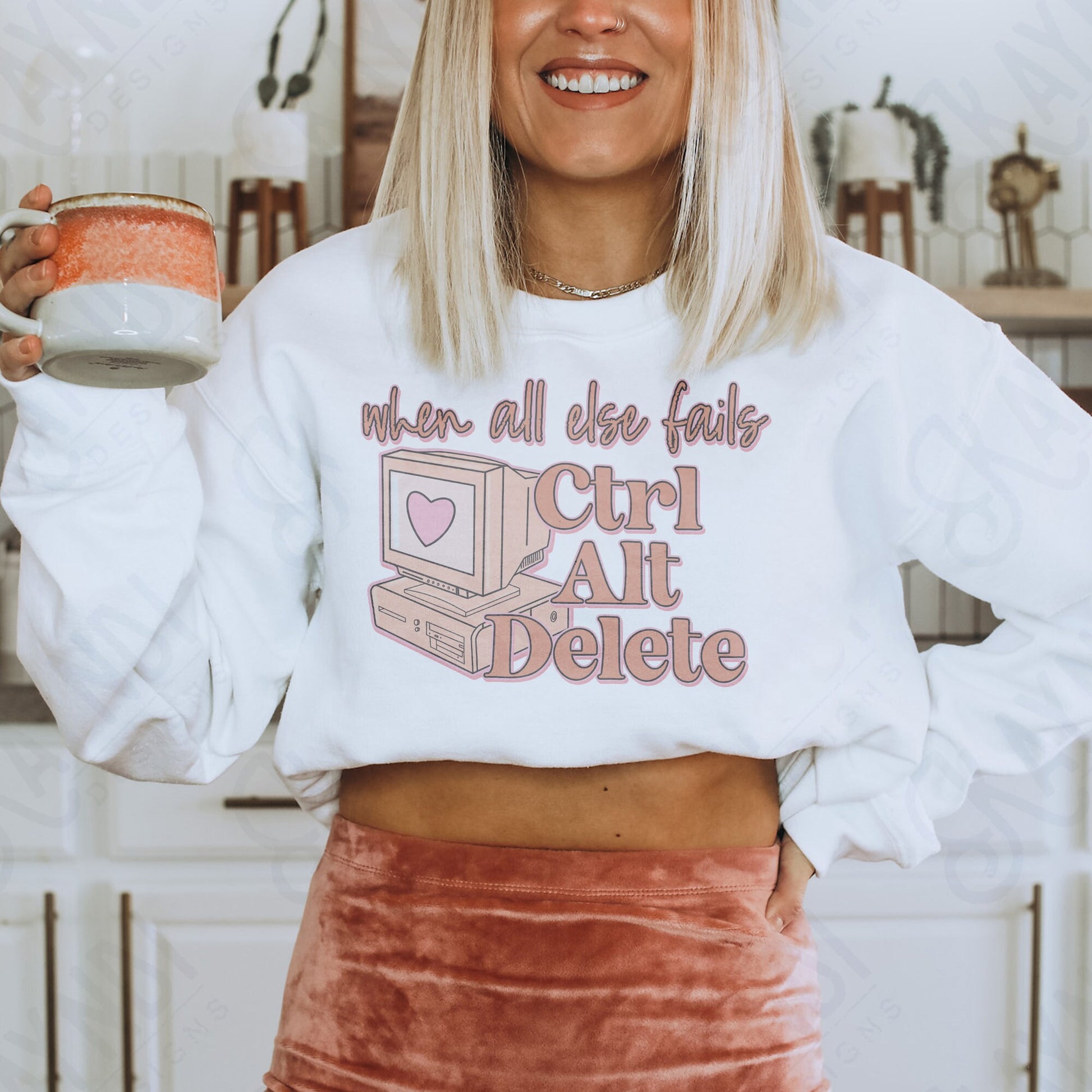 When All Else Fails Ctrl Alt Delete | Retro Sublimation Design PNG Digital Download Printable