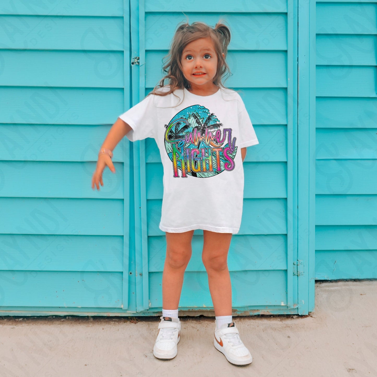 Summer Nights Sublimation Design PNG Digital Download Printable