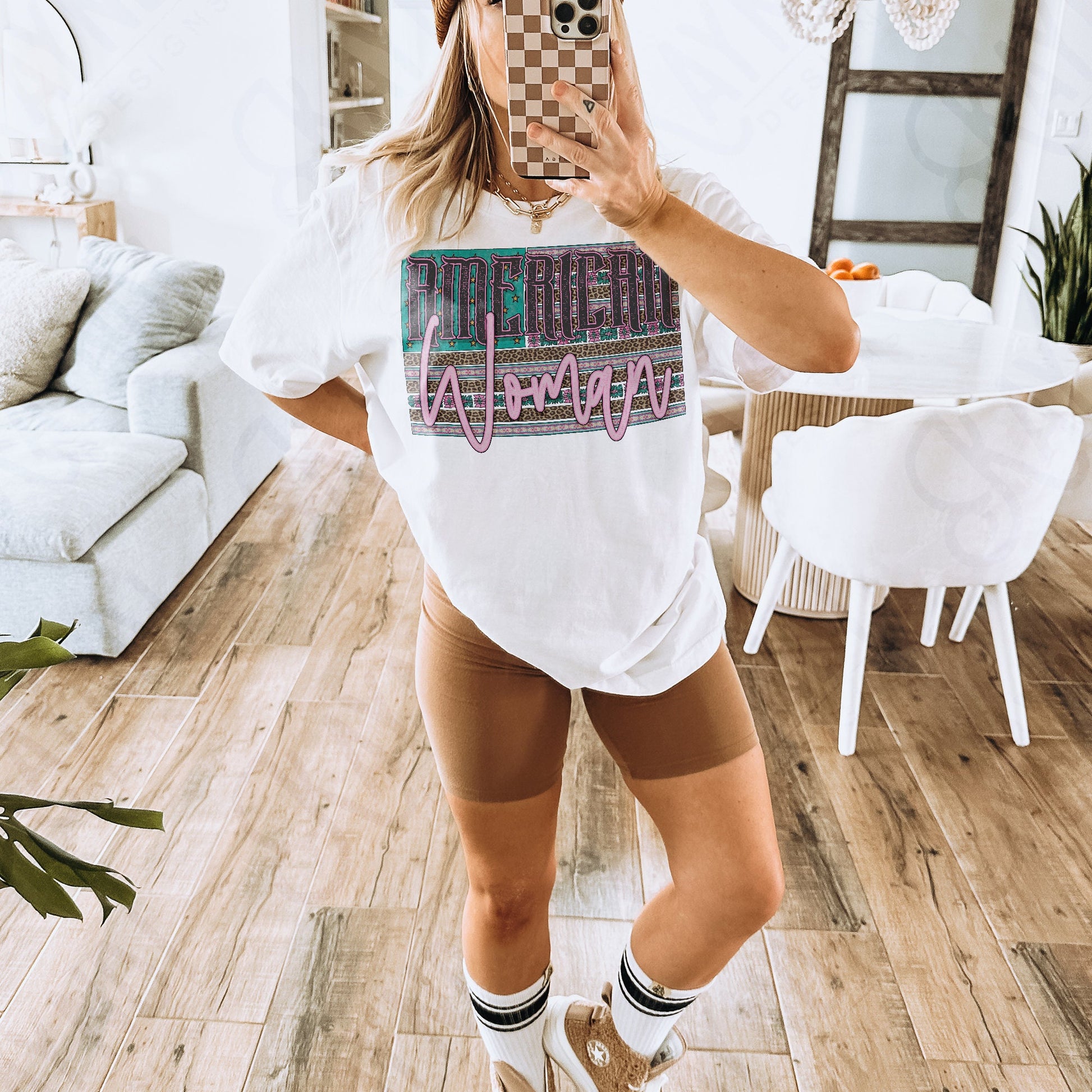 American Woman Sublimation Design PNG Digital Download Printable