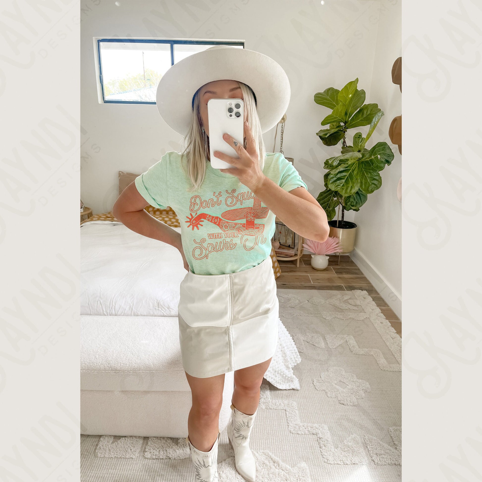 Don't Squat with your Spurs On Sublimation Design PNG Digital Download Printable