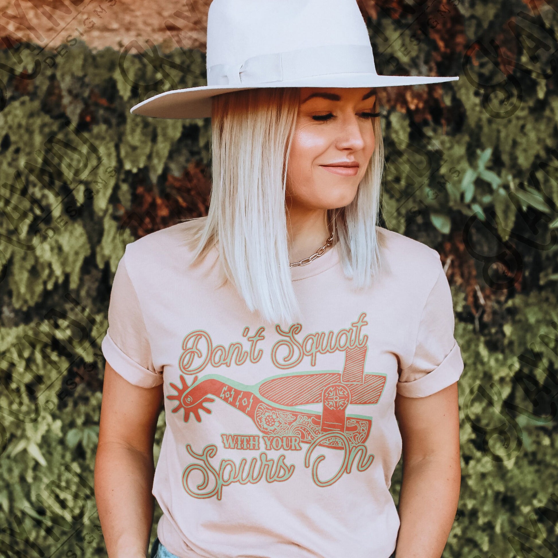 Don't Squat with your Spurs On Sublimation Design PNG Digital Download Printable