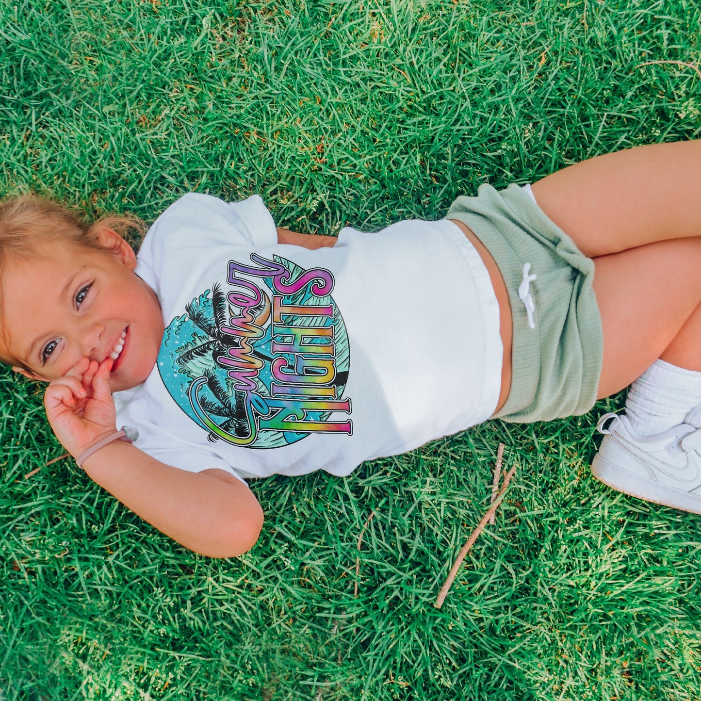 Summer Nights Sublimation Design PNG Digital Download Printable