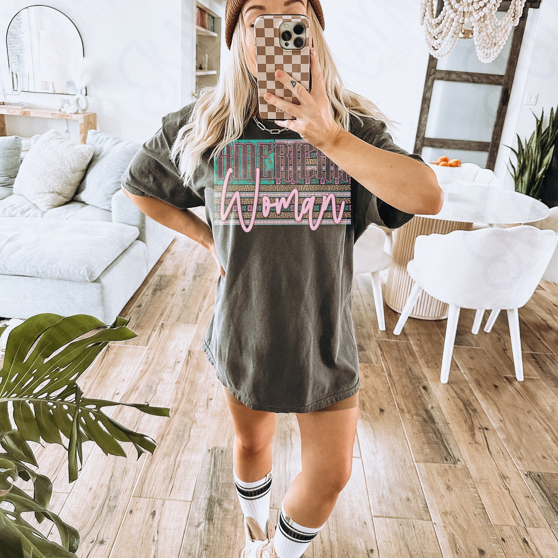 American Woman Sublimation Design PNG Digital Download Printable