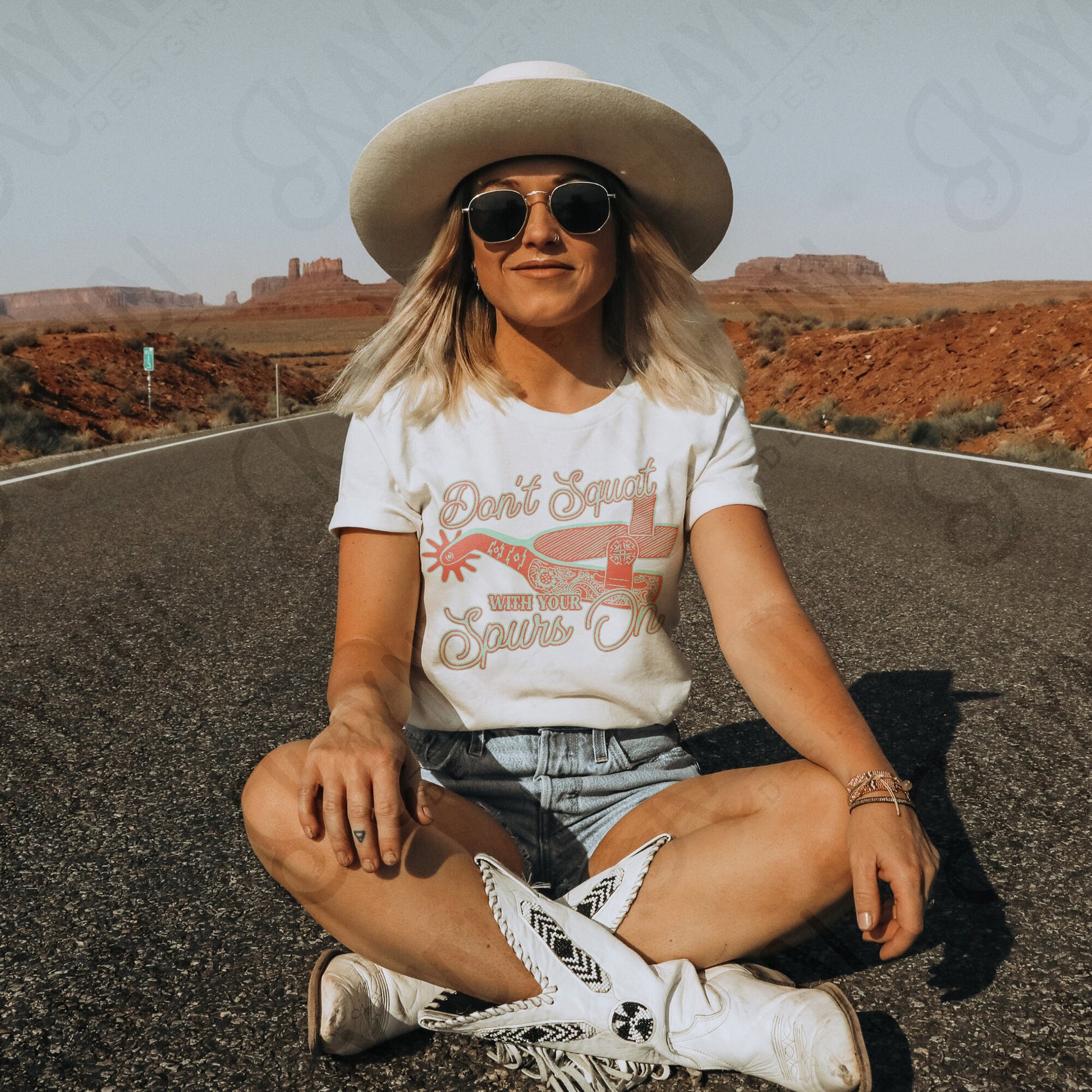 Don't Squat with your Spurs On Sublimation Design PNG Digital Download Printable