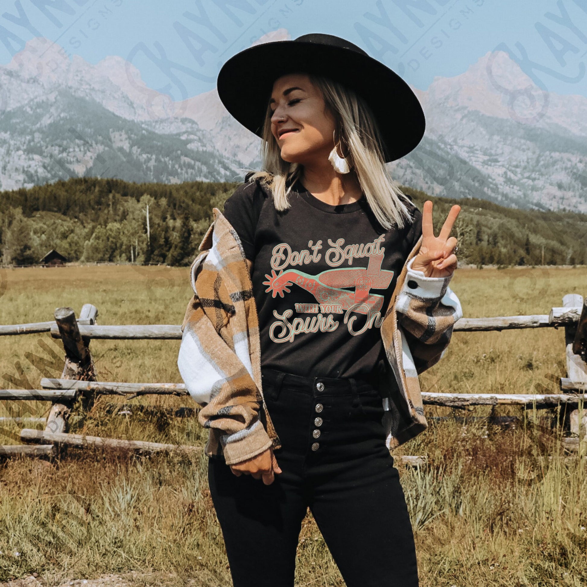 Don't Squat with your Spurs On Sublimation Design PNG Digital Download Printable