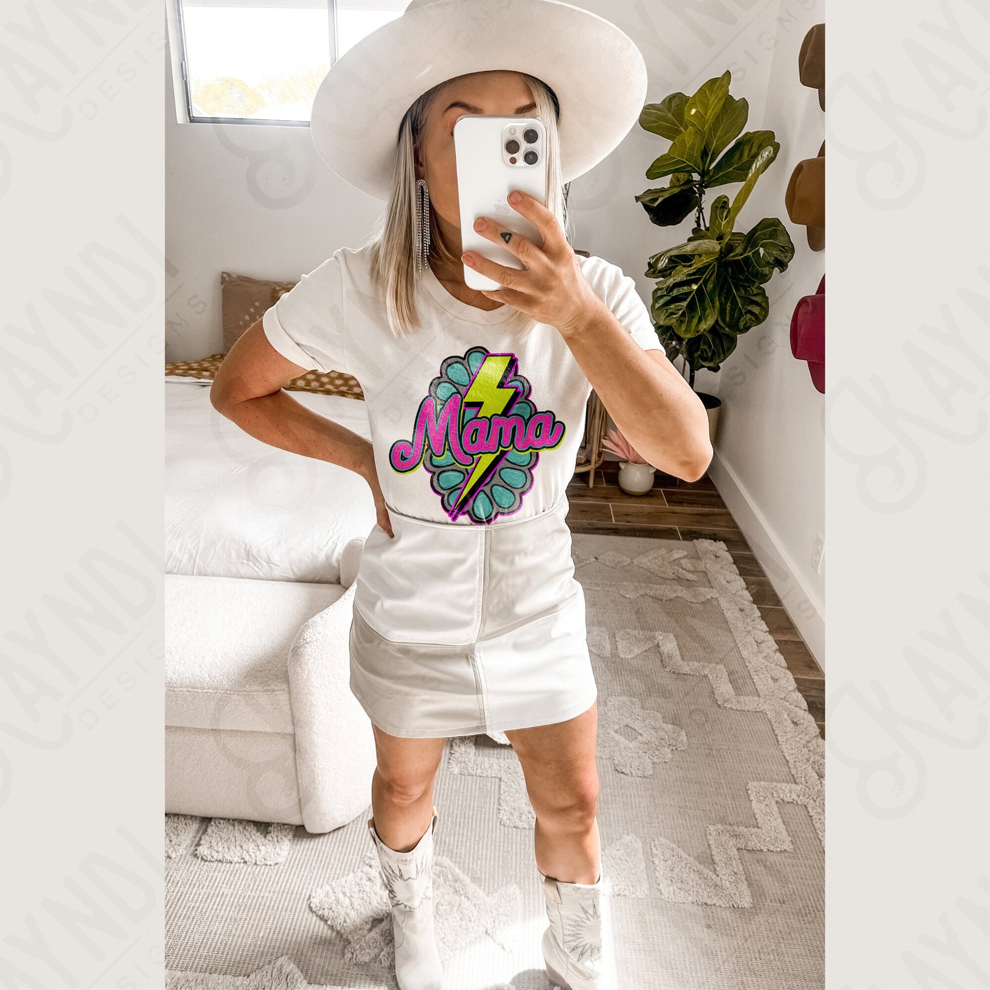 Concho Lightning Mama Sublimation Design PNG Digital Download Printable