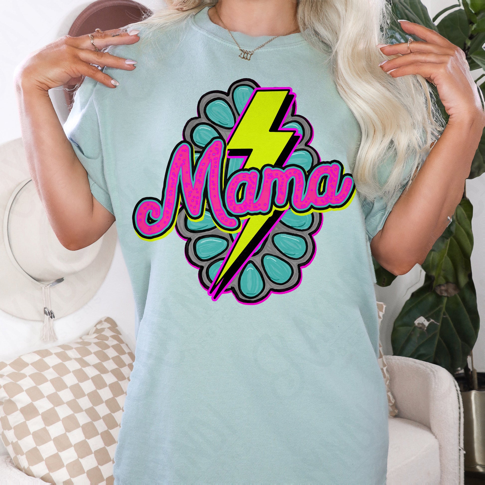 Concho Lightning Mama Sublimation Design PNG Digital Download Printable