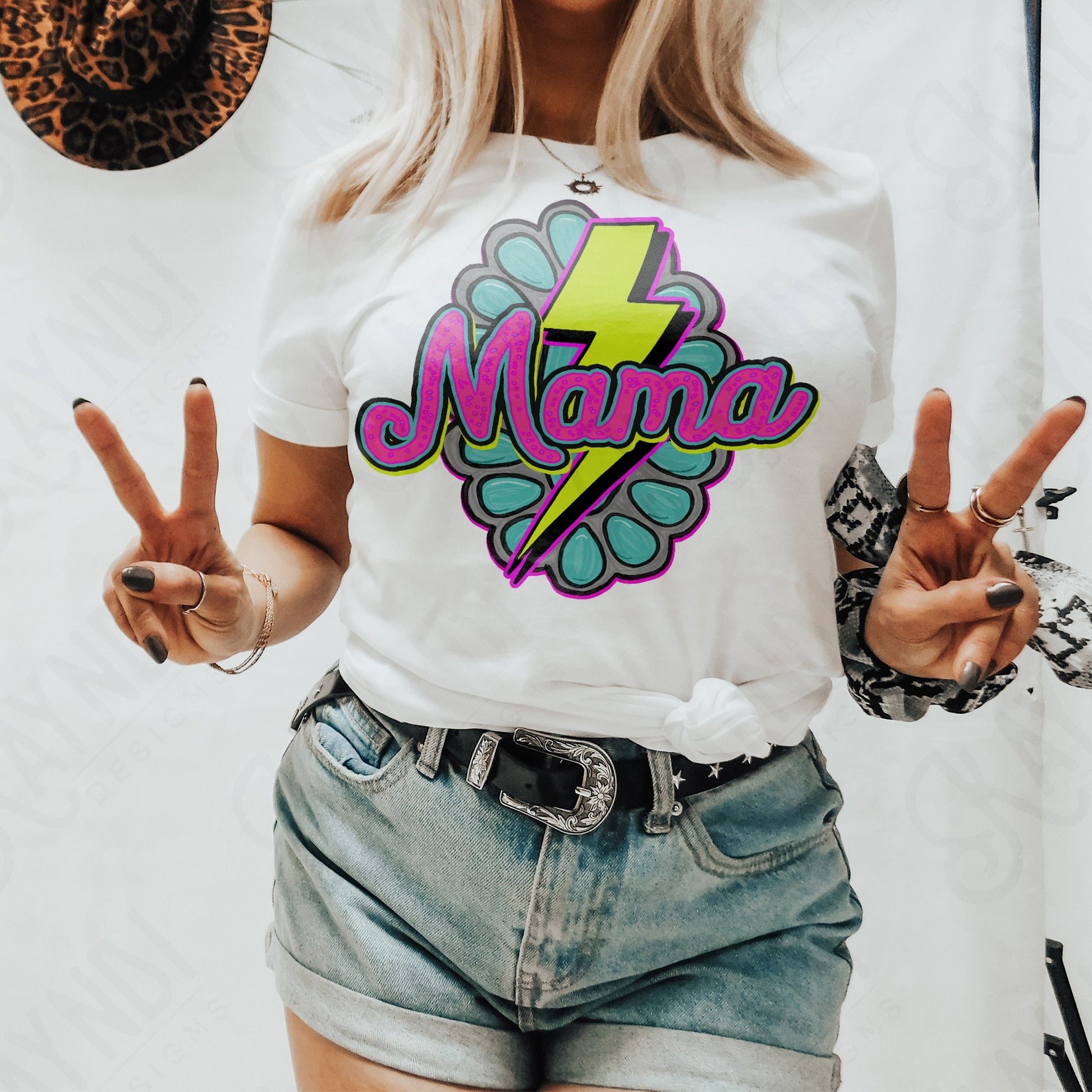 Concho Lightning Mama Sublimation Design PNG Digital Download Printable