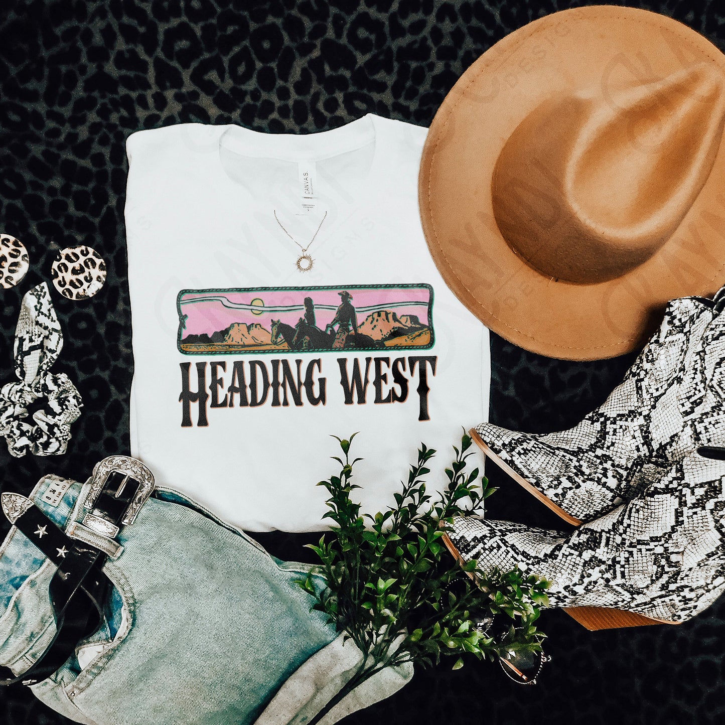 Heading West Sublimation Design PNG Digital Download Printable