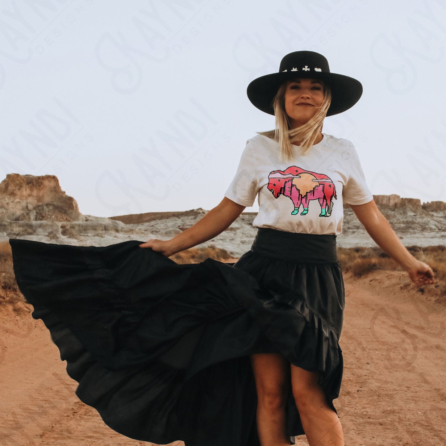 Desert Buffalo Sublimation Design PNG Digital Download Printable