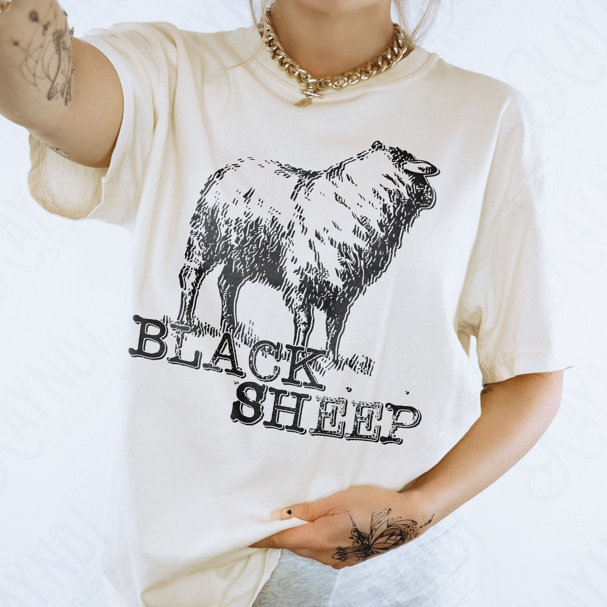 Black Sheep Sublimation Design PNG Digital Download Printable