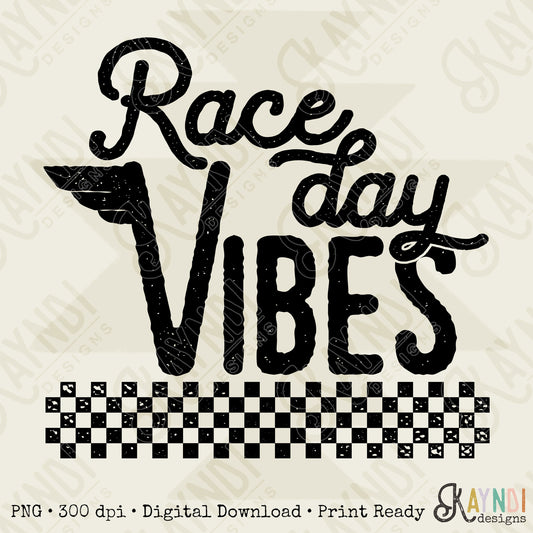 Race Day Vibes Sublimation Design PNG Digital Download Printable