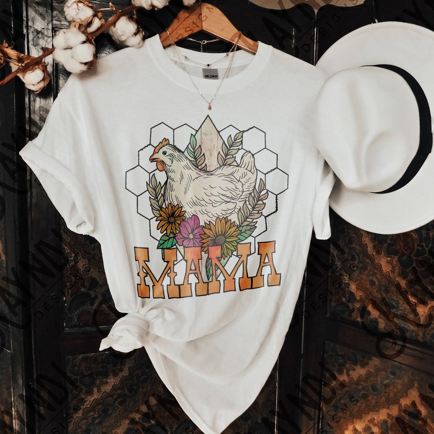 Mama Hen Sublimation Design PNG Digital Download Printable Chicken Wire Floral Country Chick Mother Southern Farm Small Town