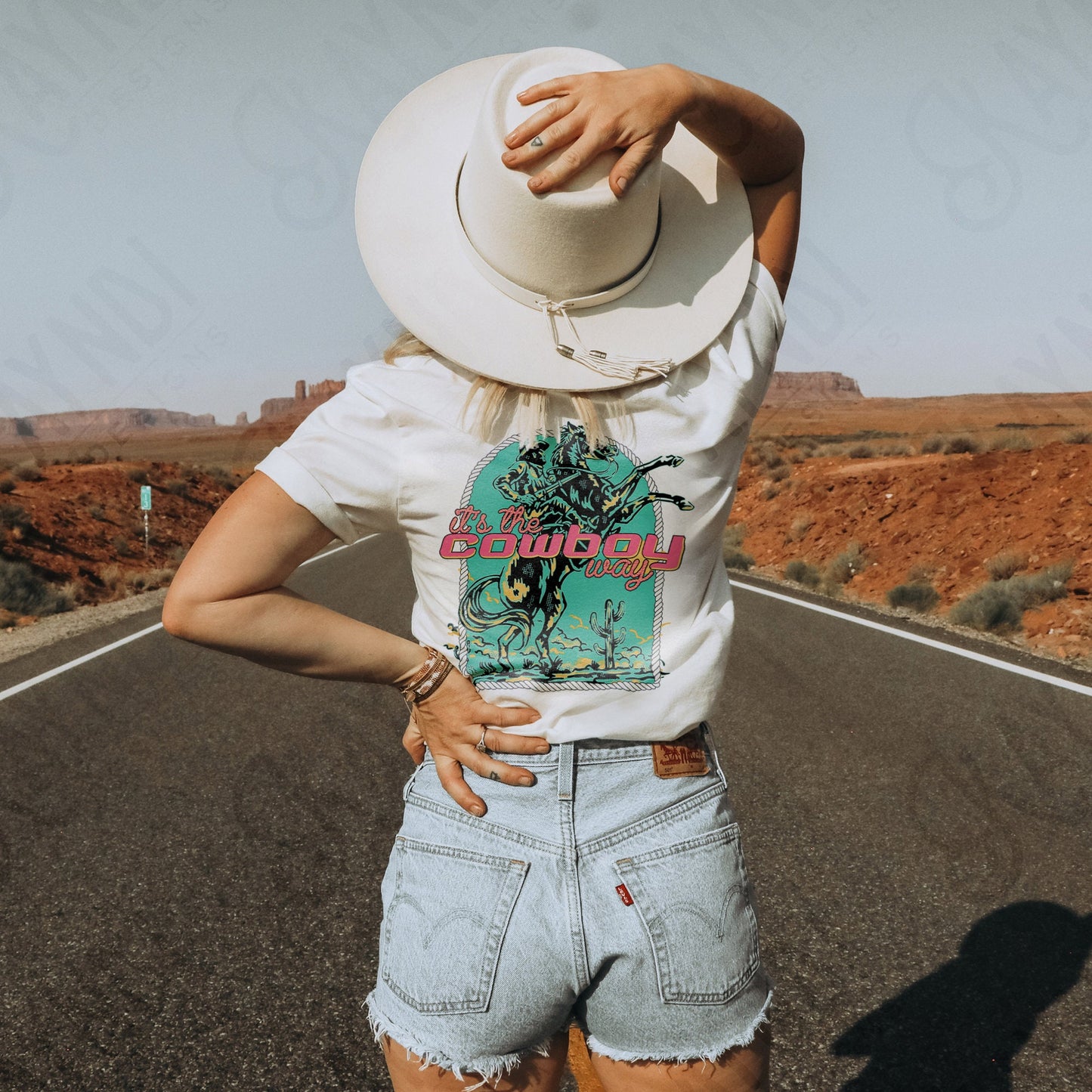 Its The Cowboy Way Sublimation Design PNG Digital Download Printable Western Desert Retro Cowboy Horse Cowgirl Southern Country Cactus