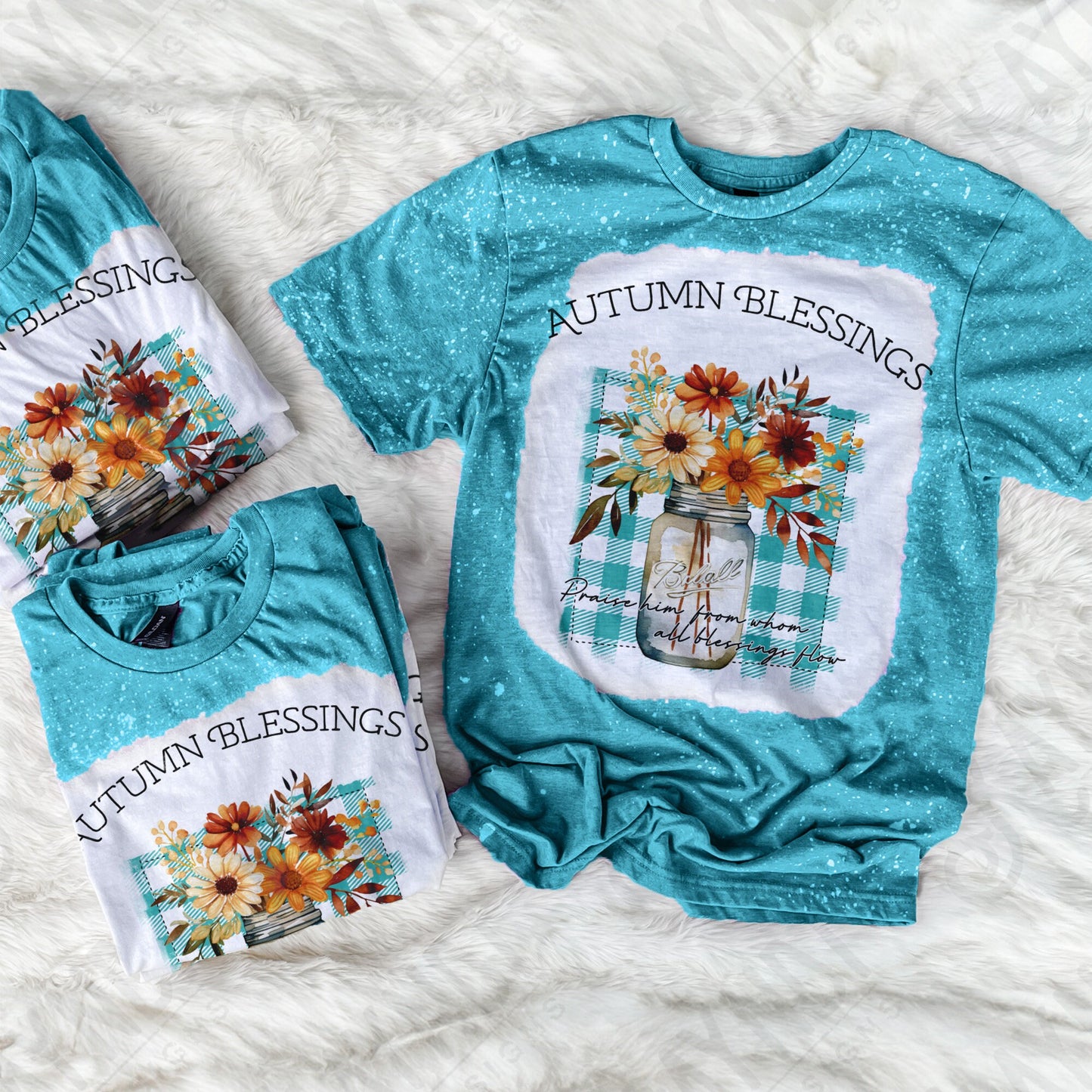 Autumn Blessing Sublimation Design PNG Digital Download Printable Canning Mason Jar Fall Flower Christian Faith Religious Fall Harvest