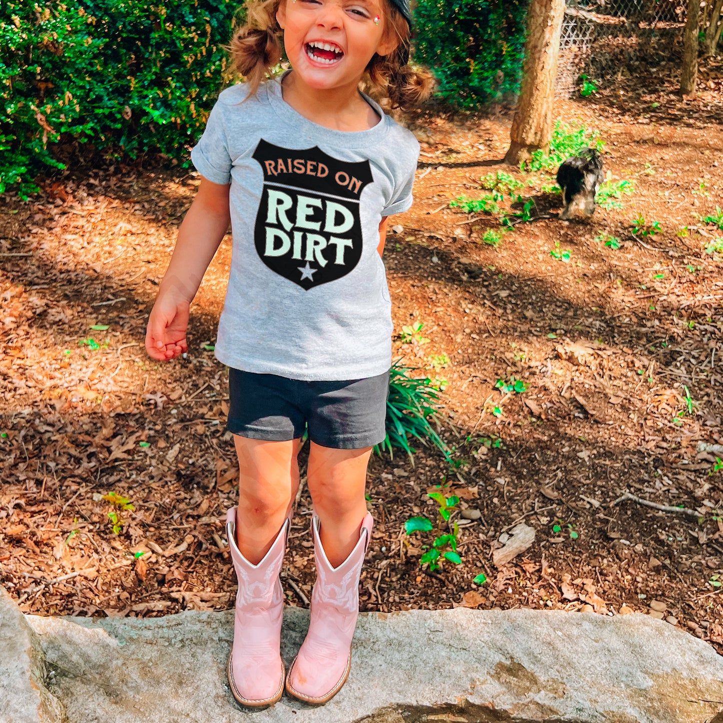 Raised On Red Dirt Sublimation Design PNG Digital Download Printable Texas Oklahoma Outlaw Country Western Southern Rock