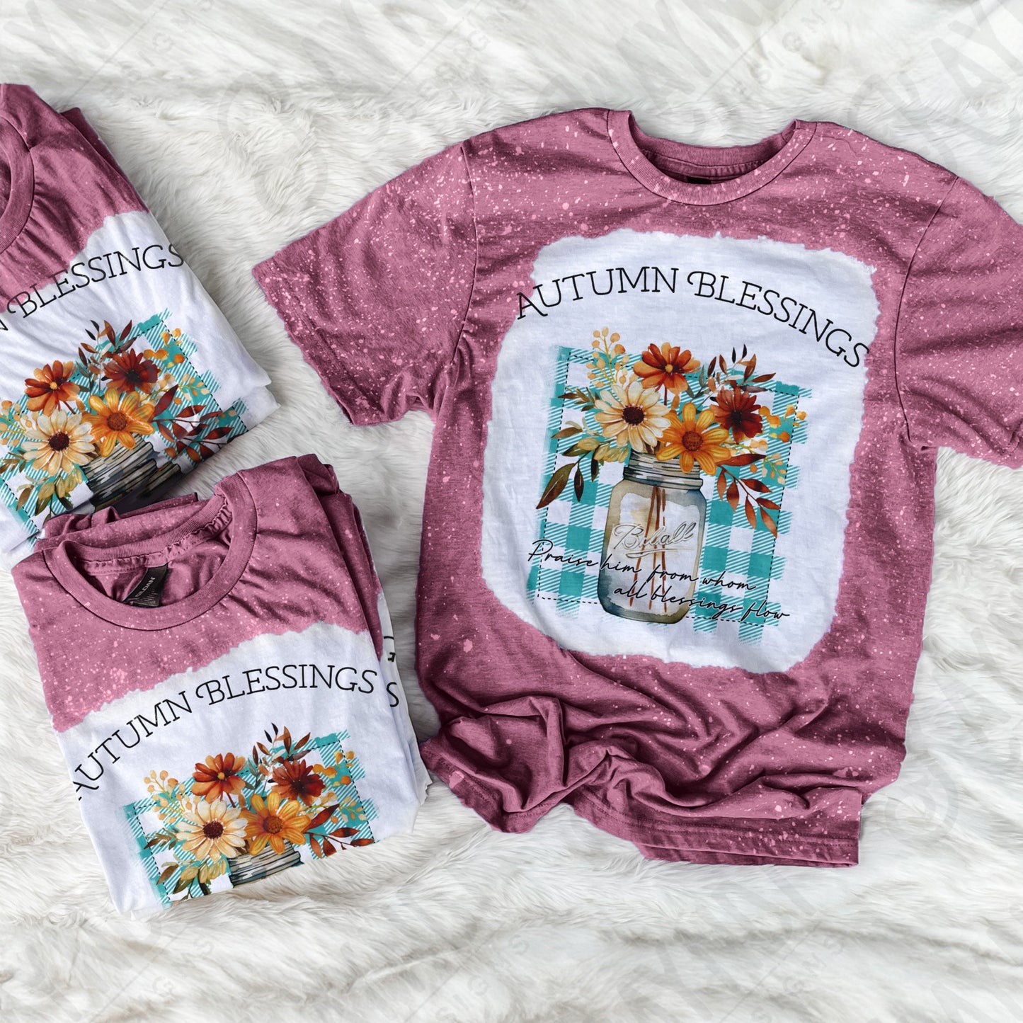 Autumn Blessing Sublimation Design PNG Digital Download Printable Canning Mason Jar Fall Flower Christian Faith Religious Fall Harvest