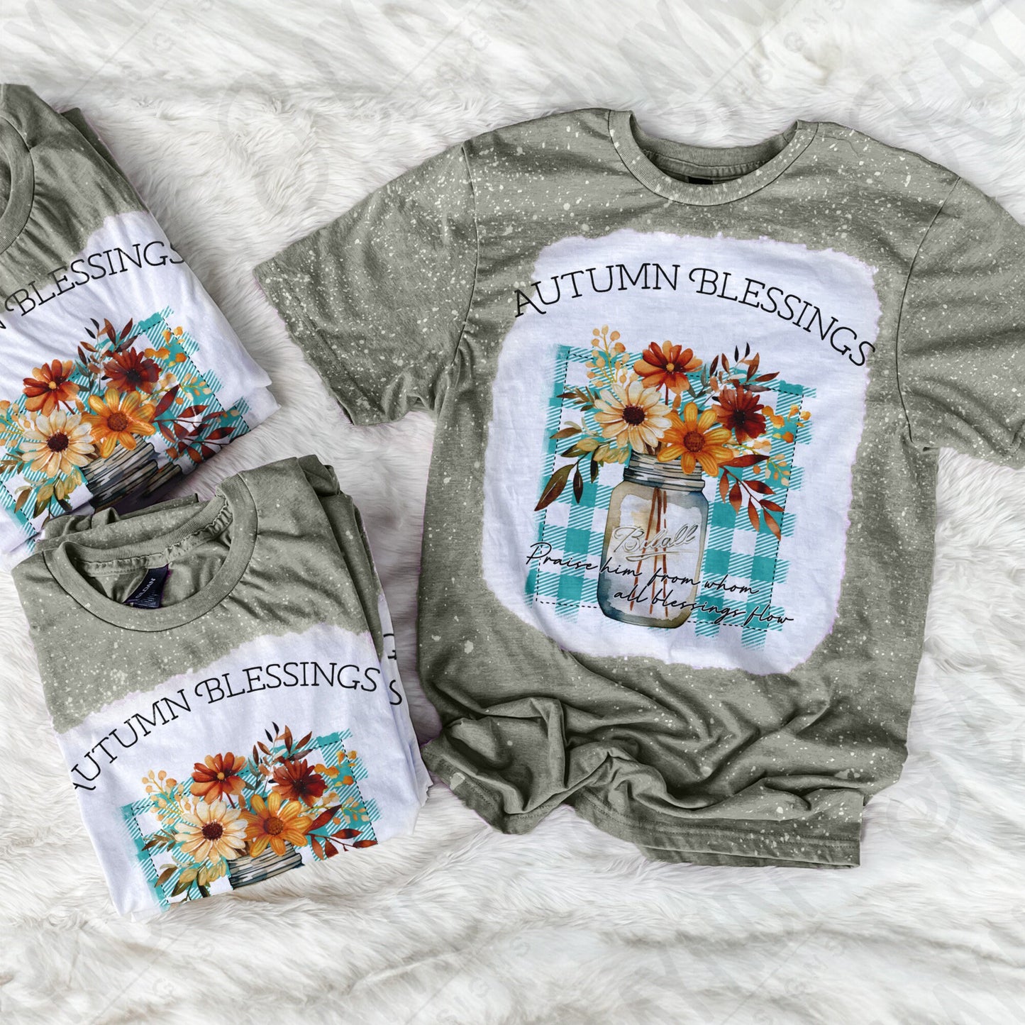 Autumn Blessing Sublimation Design PNG Digital Download Printable Canning Mason Jar Fall Flower Christian Faith Religious Fall Harvest
