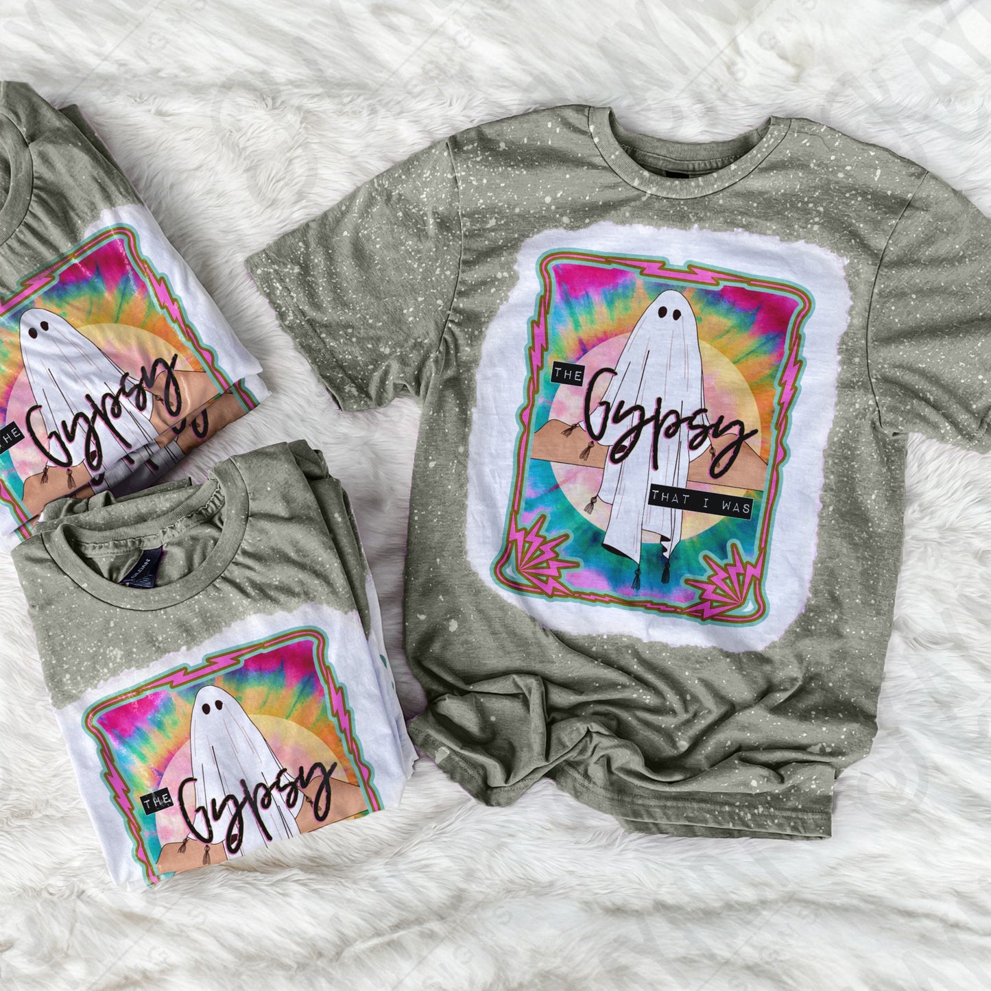 The Gypsy That I Was Sublimation Design PNG Digital Download Printable Tie Dye Hippie Ghost Retro Groovy 70s 60s Rock Boho Halloween spooky