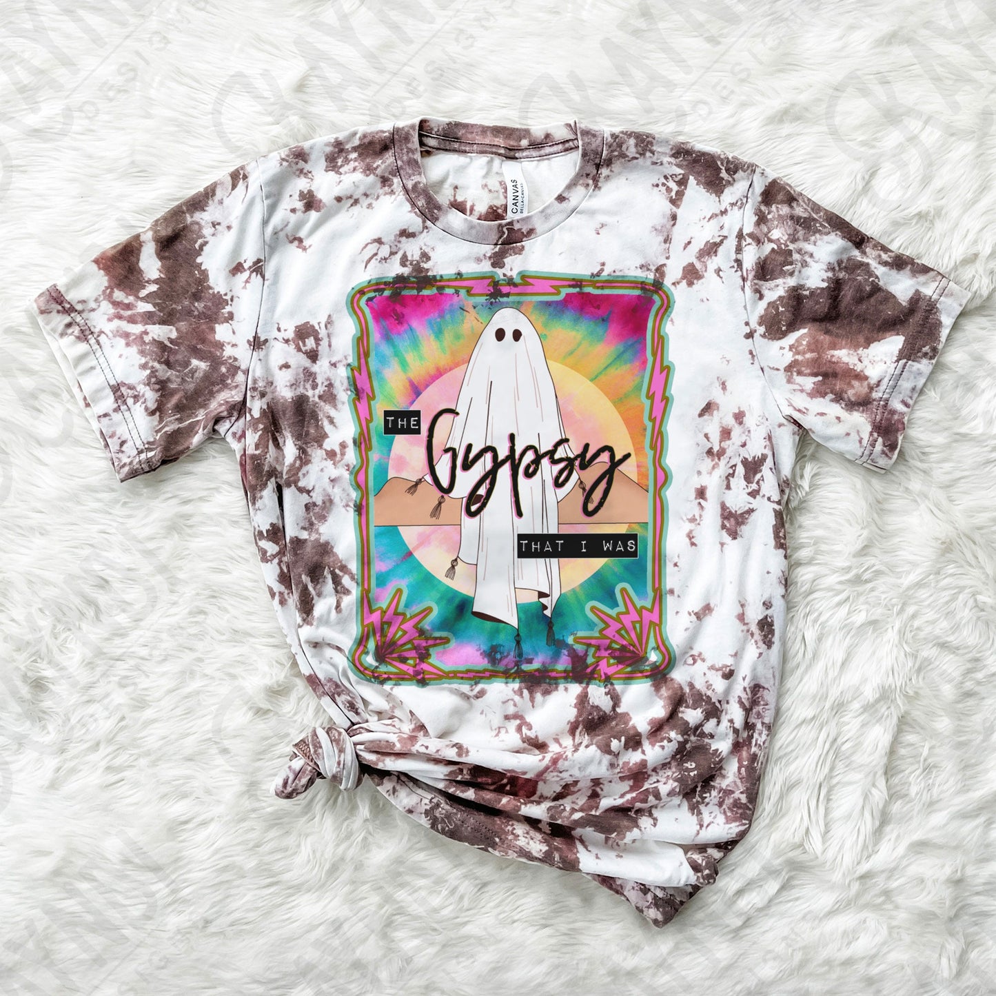 The Gypsy That I Was Sublimation Design PNG Digital Download Printable Tie Dye Hippie Ghost Retro Groovy 70s 60s Rock Boho Halloween spooky