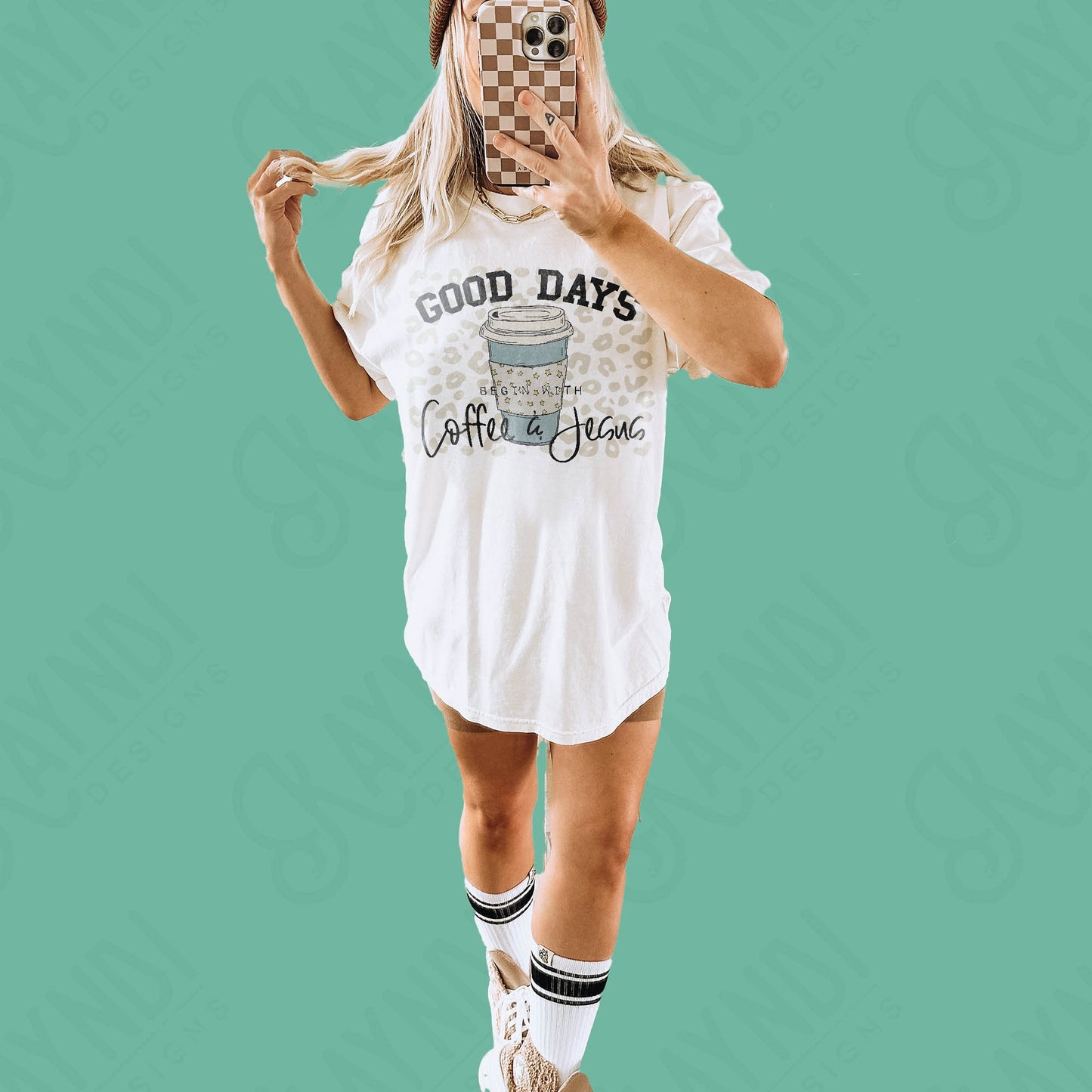 Good Days Begin With Coffee & Jesus Sublimation Design PNG Digital Download Printable