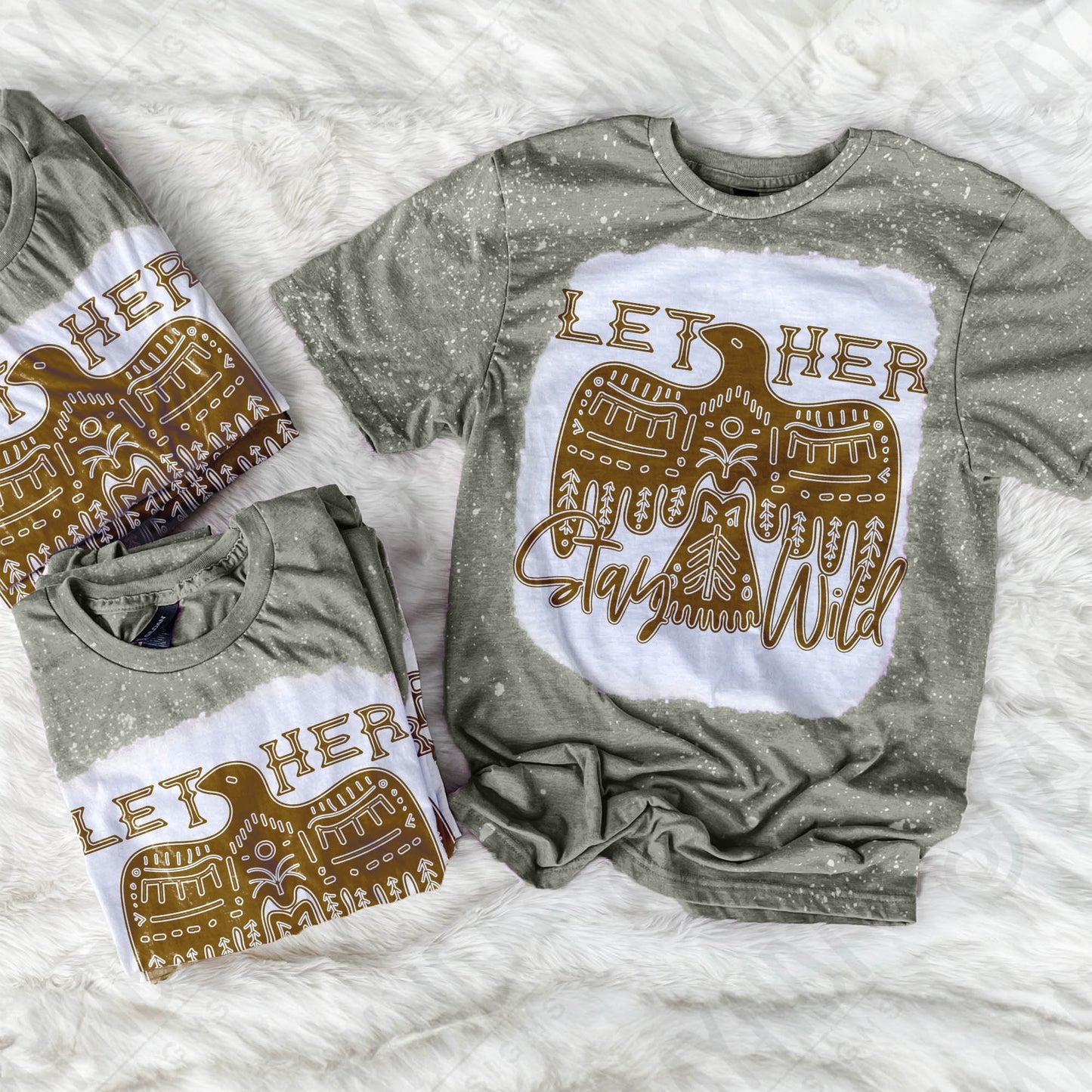 Let Her Stay Wild Single Color Sublimation Design PNG Digital Download Printable