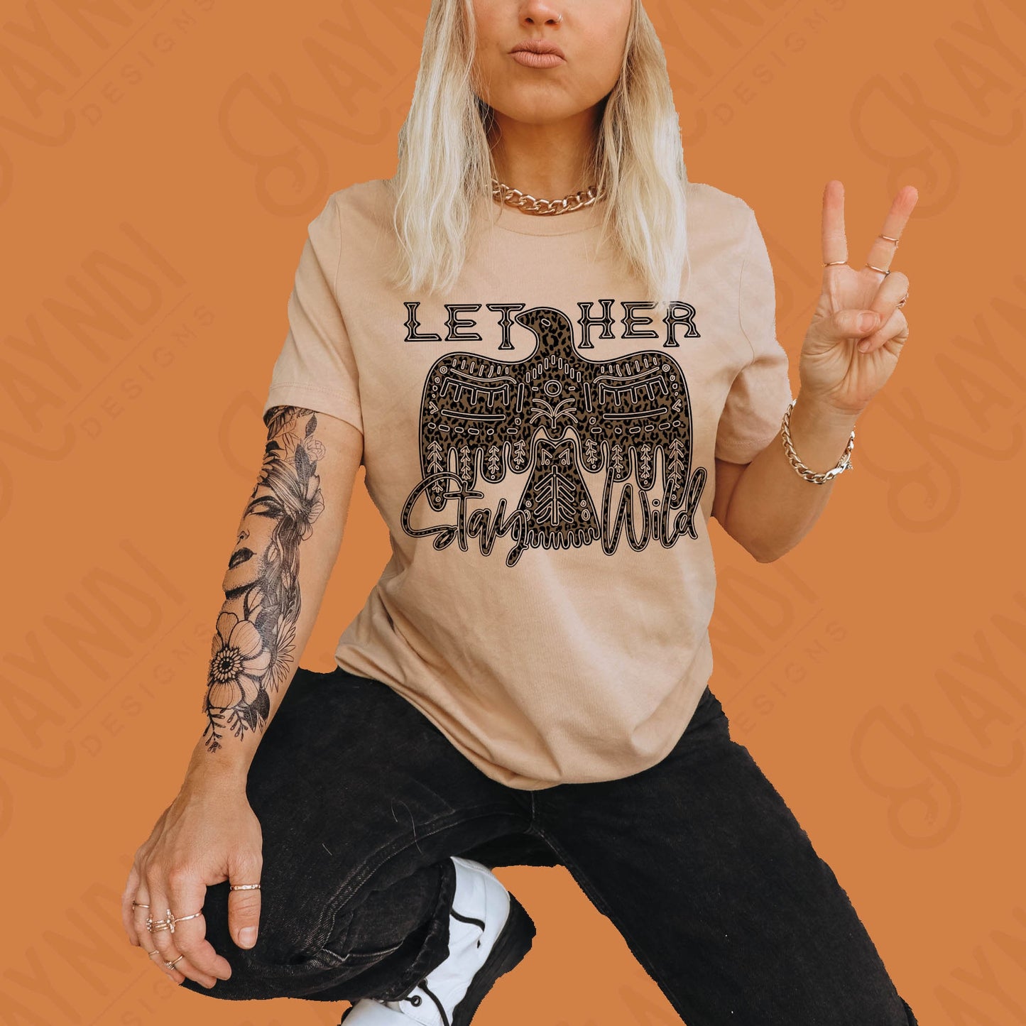 Let Her Stay Wild Leopard Dark Sublimation Design PNG Digital Download Printable