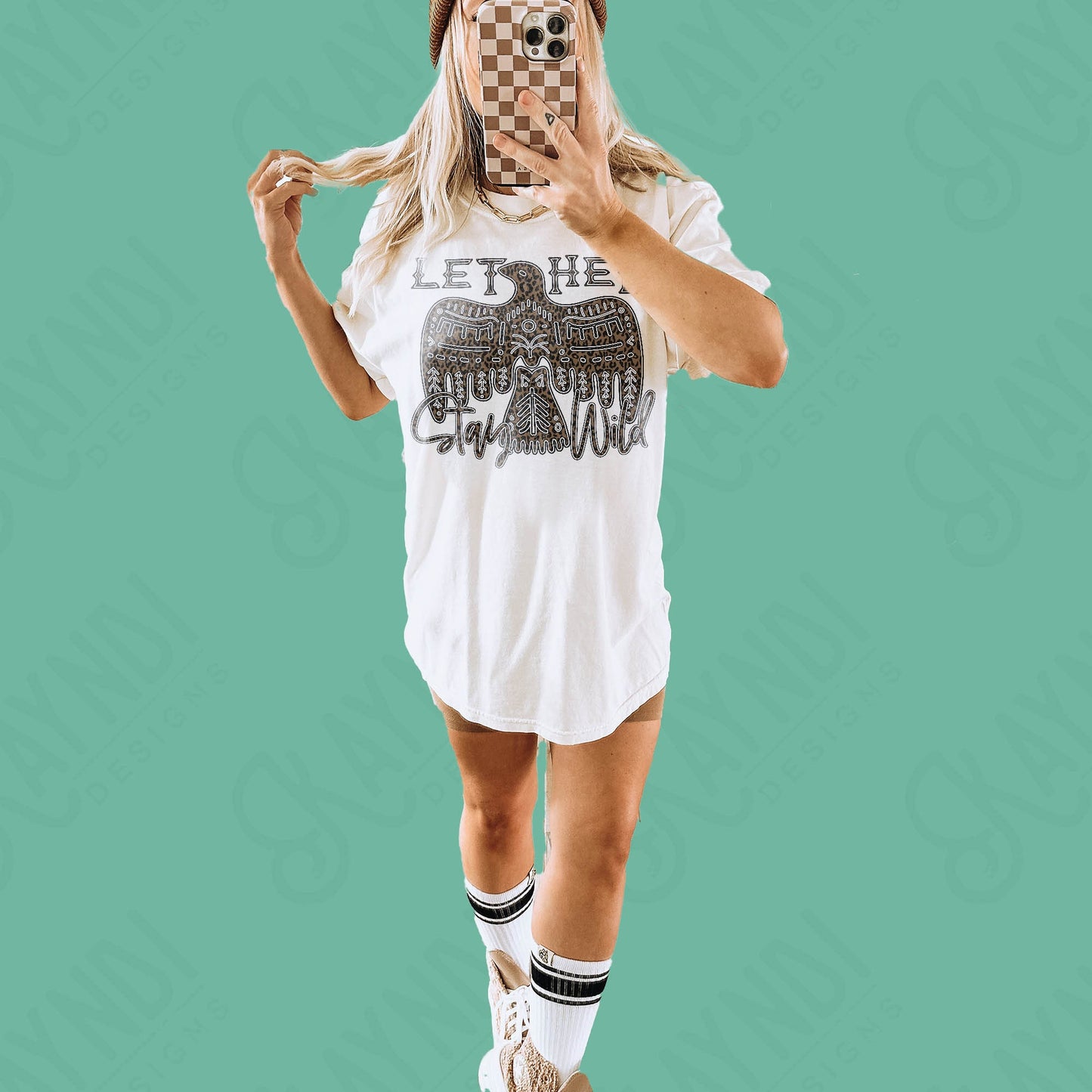 Let Her Stay Wild Leopard Dark Sublimation Design PNG Digital Download Printable