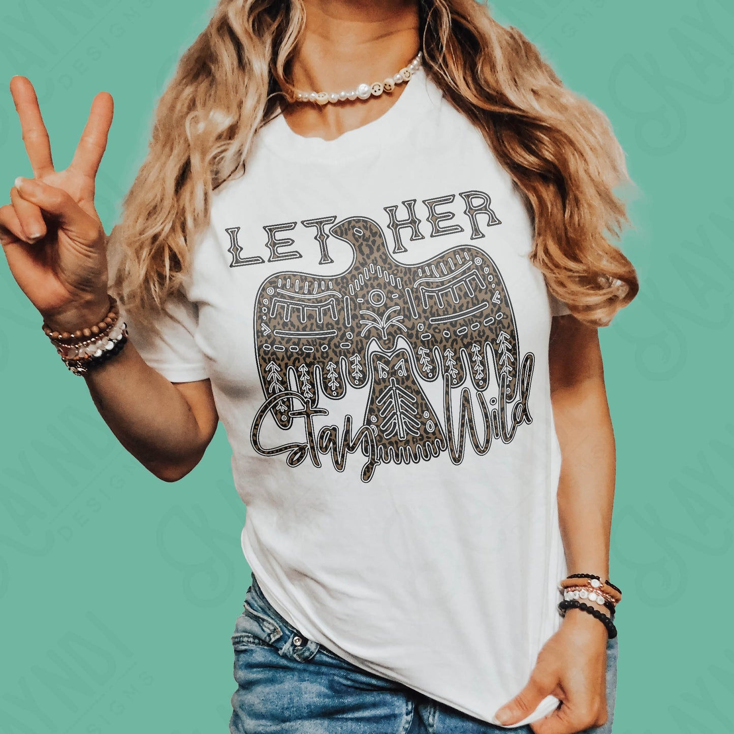 Let Her Stay Wild Leopard Dark Sublimation Design PNG Digital Download Printable