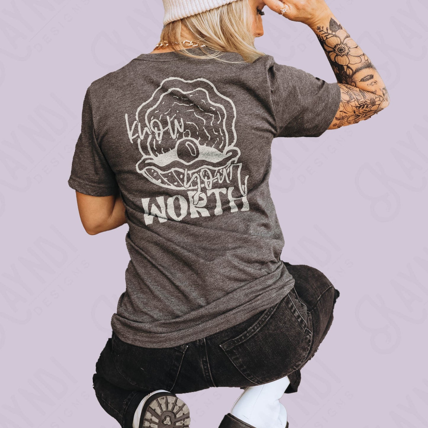 Know Your Worth Single Color Sublimation Design PNG Digital Download Printable