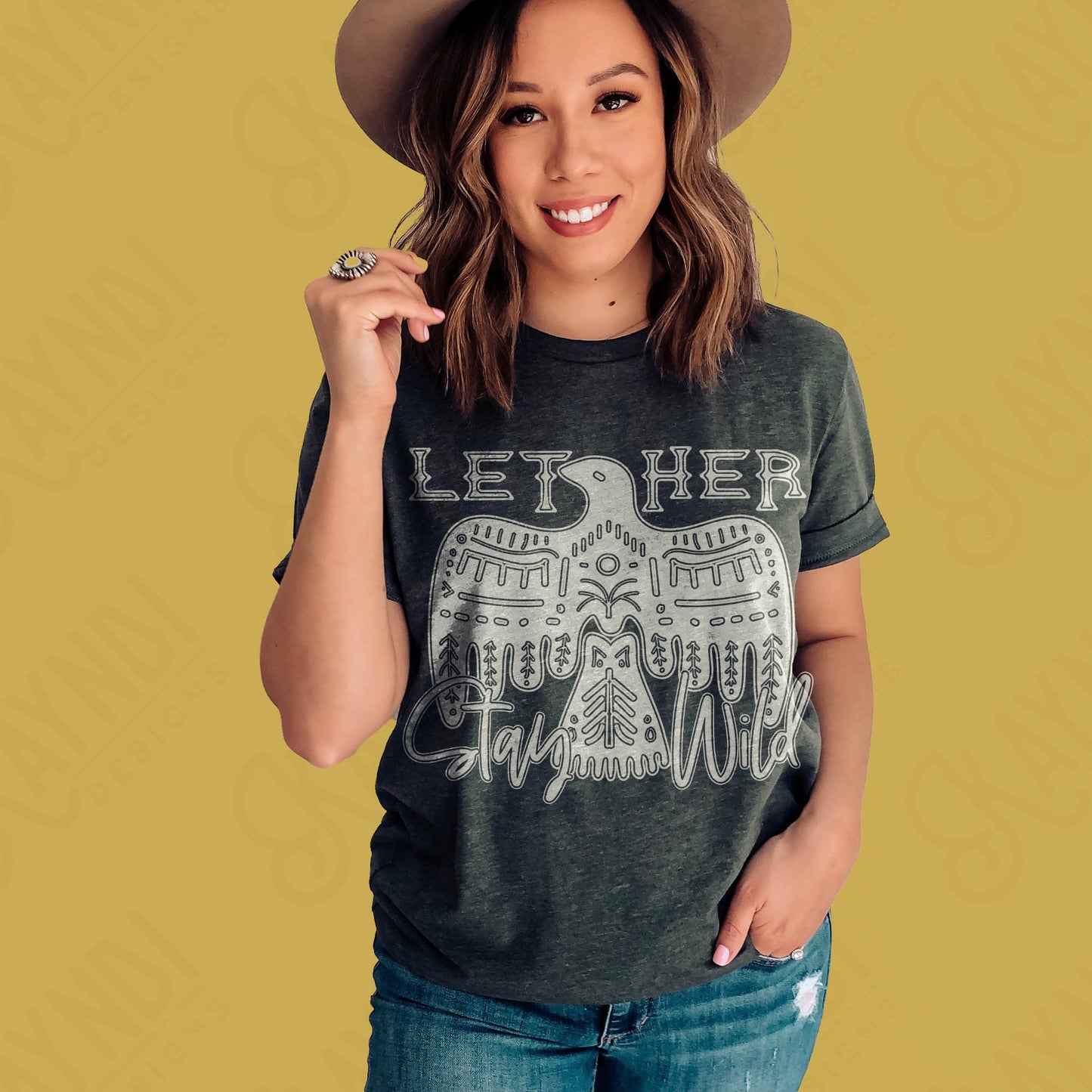 Let Her Stay Wild Single Color Sublimation Design PNG Digital Download Printable