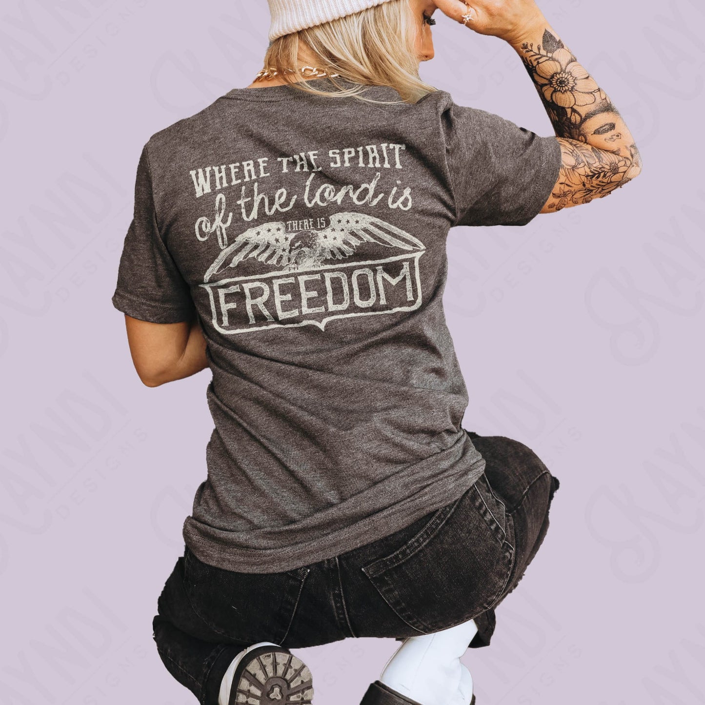 Where the Spirit of the Lord is There is Freedom Single Color Sublimation Design PNG Digital Download Printable