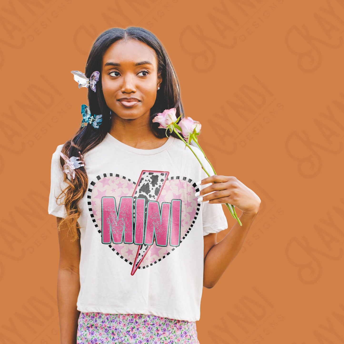 Mini Heart Sublimation Design PNG Digital Download Printable Cow Print Lighting Bolt Valentine Heart Cute Matching Mama Mini Designs