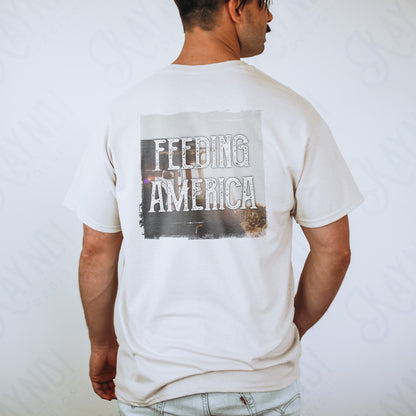 Feeding America Sublimation Design PNG Digital Download Printable Farm Tractor Crops Food