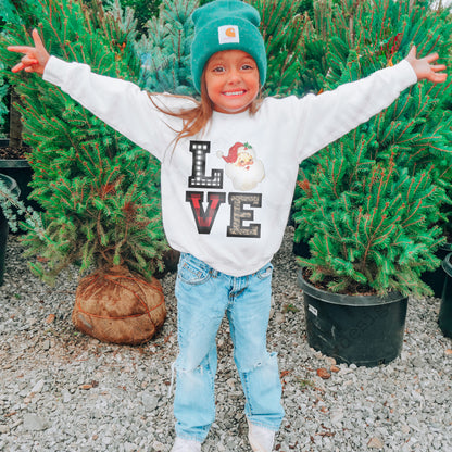 Love Santa Sublimation Design Leopard Gingham Buffalo Check Christmas PNG Digital Download Craft DTG Printable Design Sublimation Graphic