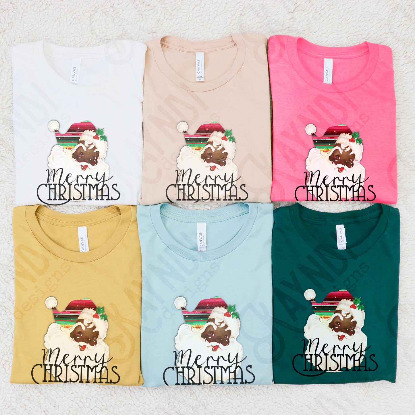 Serape Santa Sublimation Design PNG Digital Downloads African American Vintage Santa DTG Printable Design