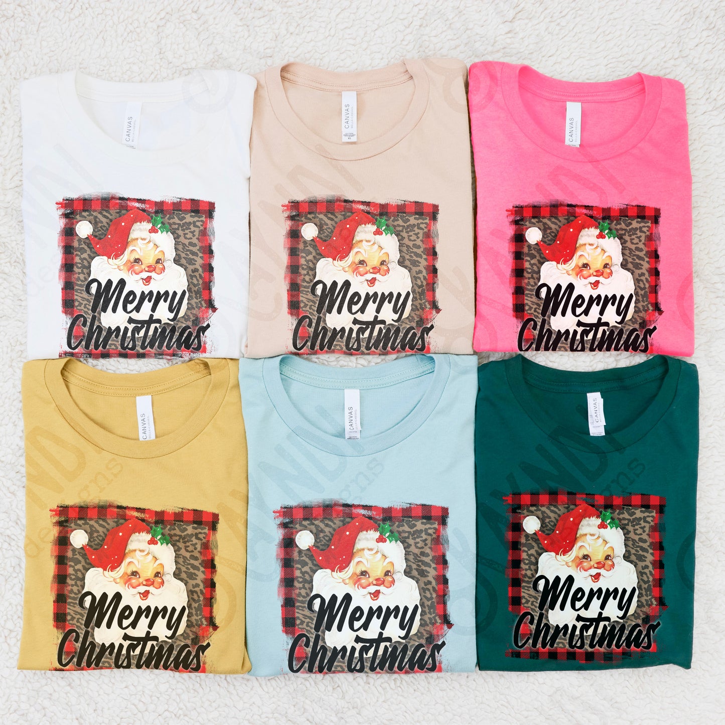 Merry Christmas Santa Sublimation Design PNG Digital Downloads Buffalo Check Leopard Cheetah Print Vintage Santa DTG Printable Design