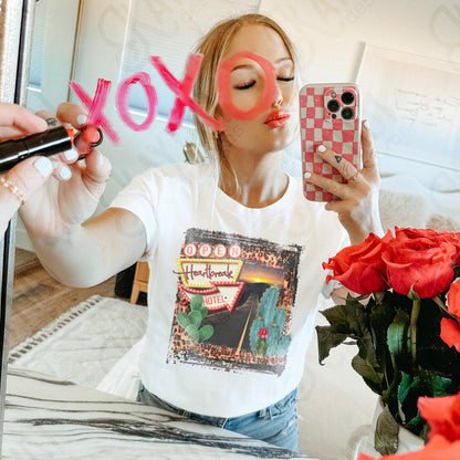 Open Heart Break Hotel Sublimation Design Digital Download PNG Valentines Love Desert Cactus Leopard Printable Sub Printing