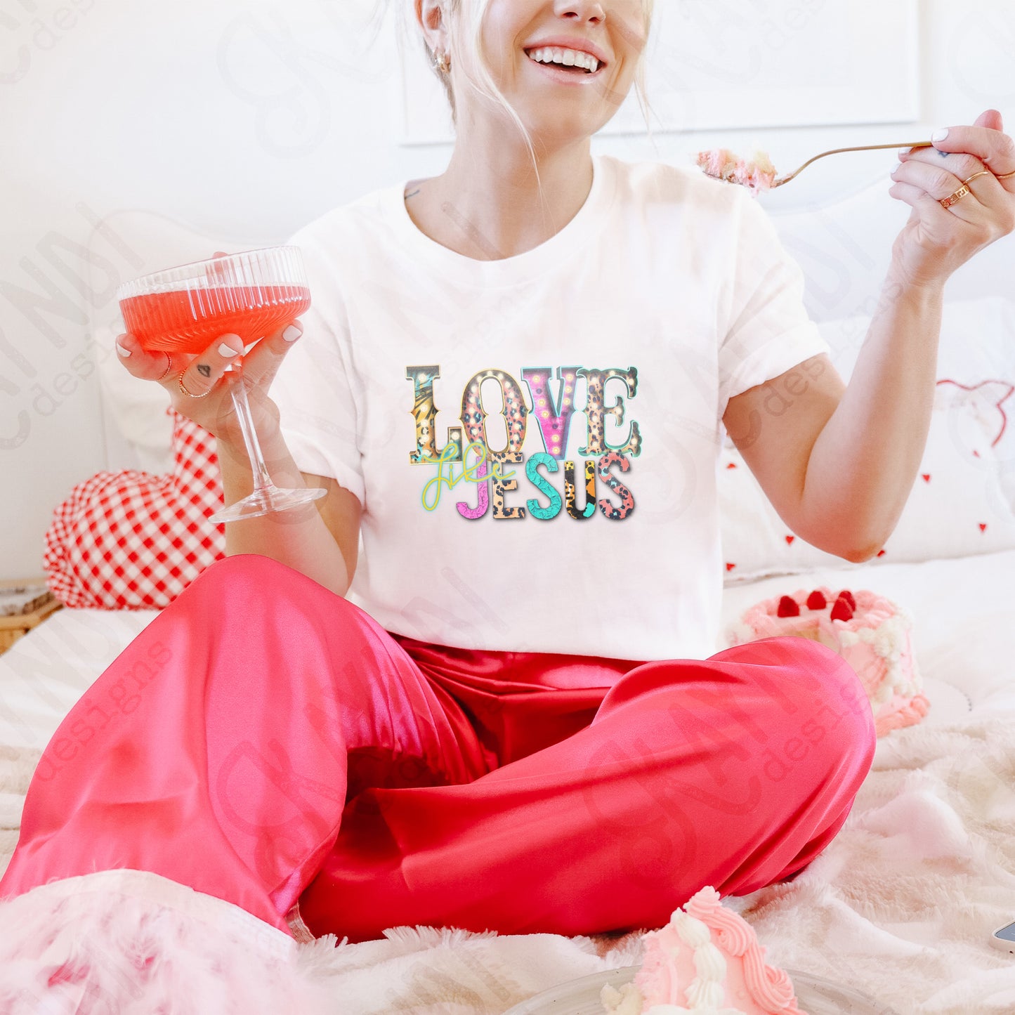 Love Like Jesus Sublimation Design PNG Digital Download Printable Faith Leopard Marquee