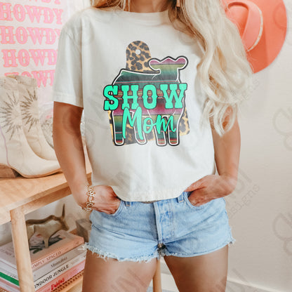 Show Mom Calf Sublimation Design PNG Digital Download Printable Leopard Serape